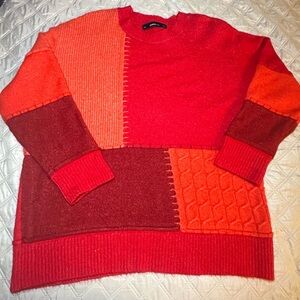 Zara Knit Red Sweater oversized # A1